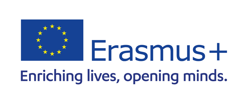 Logo Erasmus blue white horizontal